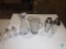 Clear glass barware - decanter - pitcher - shakers - salt/pepper