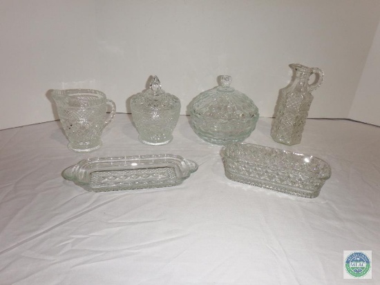 Group of mixed clear glass - 6 pieces