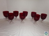 Group of (8) ruby red tea glasses