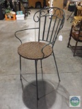 Metal and wicker bar stool