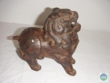 Metal Asian lion with removable head