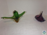 Two pieces of beautiful art glass