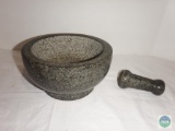 Heavy mortar and pestle - possibly granite