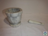 Heavy mortar and pestle - possibly marble