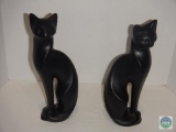 Pair of black cat decorative pieces