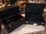 Two antique cases - one with Speed Graphic camera