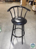 Metal bar stool with cushioned seat