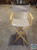 Director chair with natural colored fabric