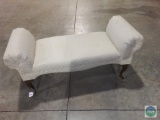 Child's love seat with cushioned fabric