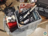 Large lot of photography equipment - cables - tote box