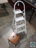 Step ladder with step stool