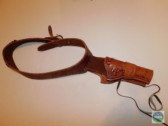 Western style leather gun belt