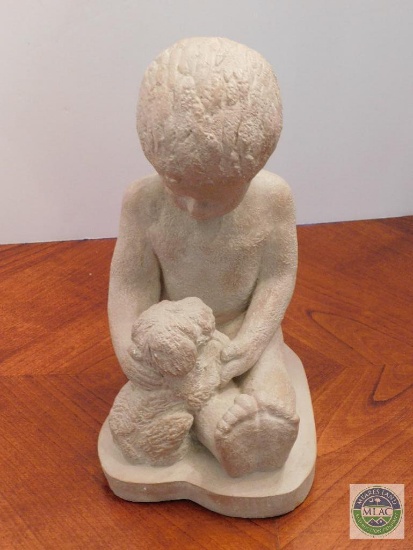 Studio 45 sculpture of baby and puppy