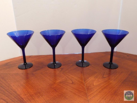 Blue martini glasses - set of 4