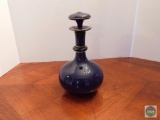 Blue glass decanter with stopper