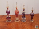 Lot of decorative art glass perfume bottles