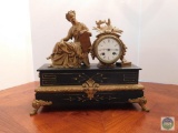 Slate base mantle clock - windup mechanism - no name noted