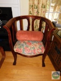 Wooden chair with floral seat