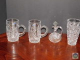 Bohemia crystal cups and creamer