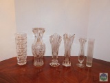 Mixed lot of clear glass vases