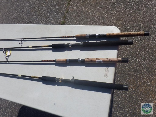 Lot of 4 fishing rods, including Ugly Stick, Penn Slammer