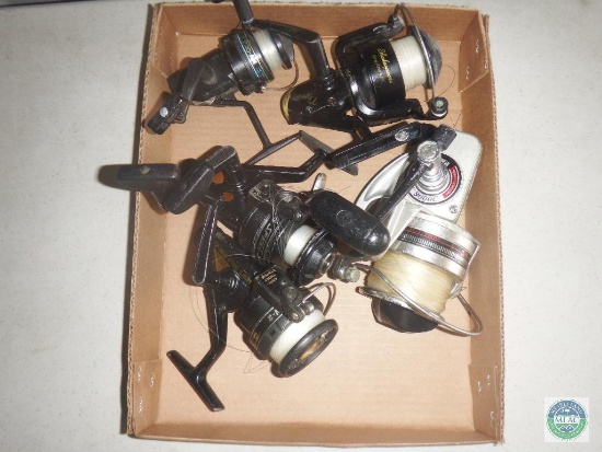 Lot of 5 assorted open face reels