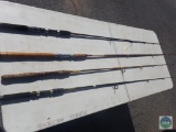 Lot of 4 rods for open face reels