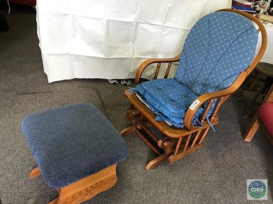 Gliding Rocking Chair with Footstool