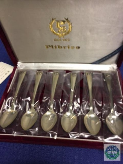 Plibrico Silver spoons. Set of 6. New in box.