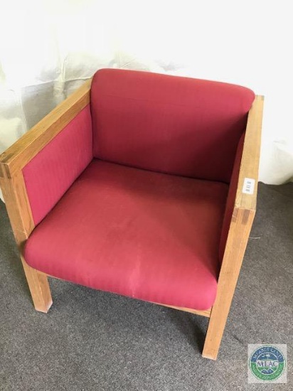 Vintage Red Library Chair