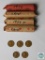 Four rolls of wheat cents