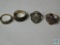 Lot of 4 assorted sterling rings