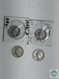 Group of (4) silver Washington quarters