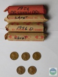 Four rolls of wheat cents