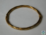 18K hollow twisted bangle bracelet