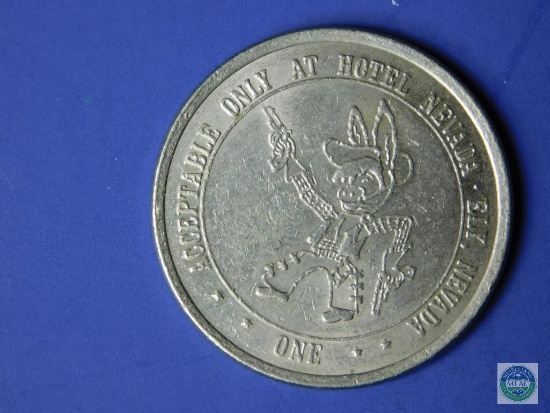 Original 1989 Hotel Nevada $1.00 gaming token - Ely, Nevada
