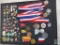 Various Collector Pins & Ribbons in Collector Display Box