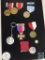 10 Piece Military Medals & Pins in Collector Display Box