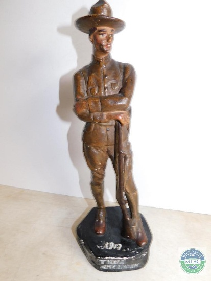 1917 Plaster USA Soldier Sculpture