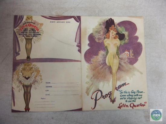 Lou Walters Latin Quarter Dinner Theater "Paris By Night" Program