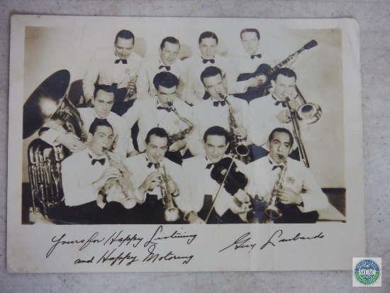 Guy Lombardo 1947 Signature Photo & The Roosevelt Grill Signed Menu