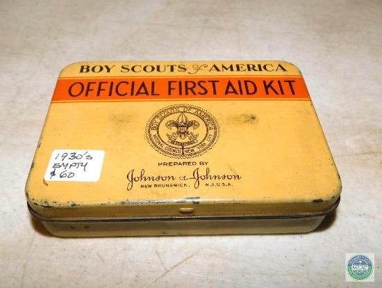 Boy Scouts Official First Aid Kit tin 1930's Empty