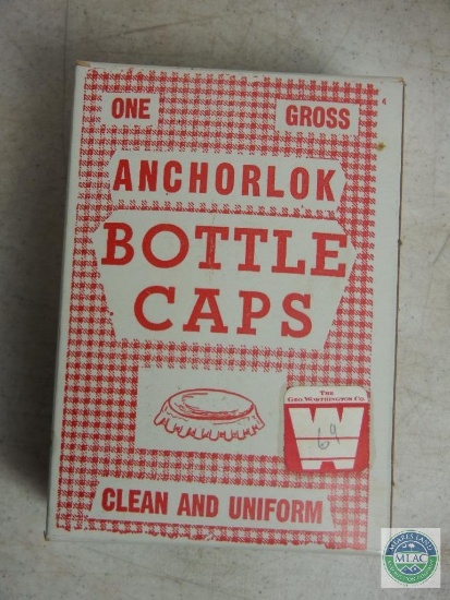 Vintage Box of Anchorlok Bottle Caps with cork inserts
