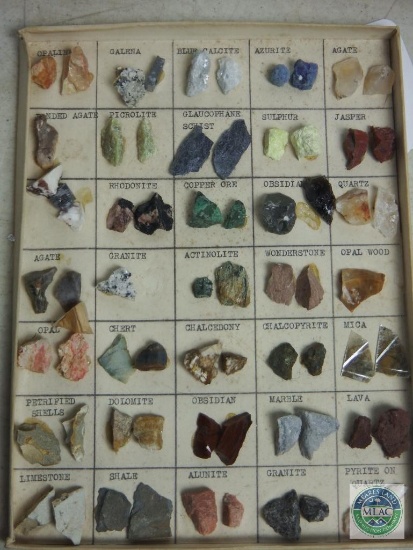 Vintage Geology Gemstone Rock Samples Chart