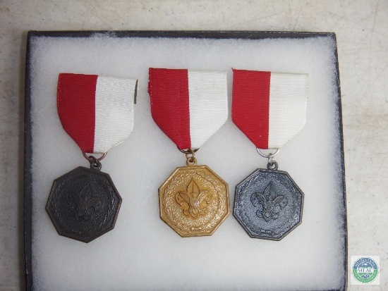 Lot of 3 Vintage Boy Scout Ribbon Pins