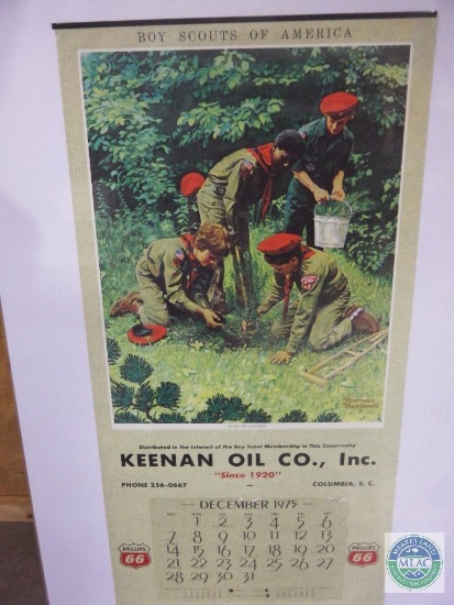 Boy Scouts 1975 Calendar Advertisement Poster 34" x 16"