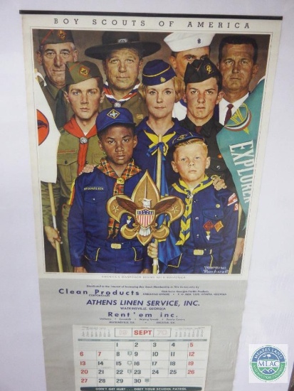 Boy Scouts 1970 Calendar Advertisement Poster 34" x 16"