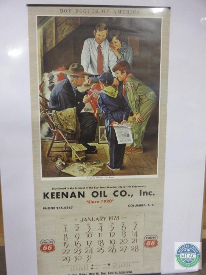 Boy Scouts 1978 Calendar "Scouting Through The Years "Advertising Poster 33" x 16"