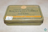 Boy Scouts Official First Aid Kit tin Pre-1934 & Contents