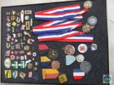 Various Collector Pins & Ribbons in Collector Display Box